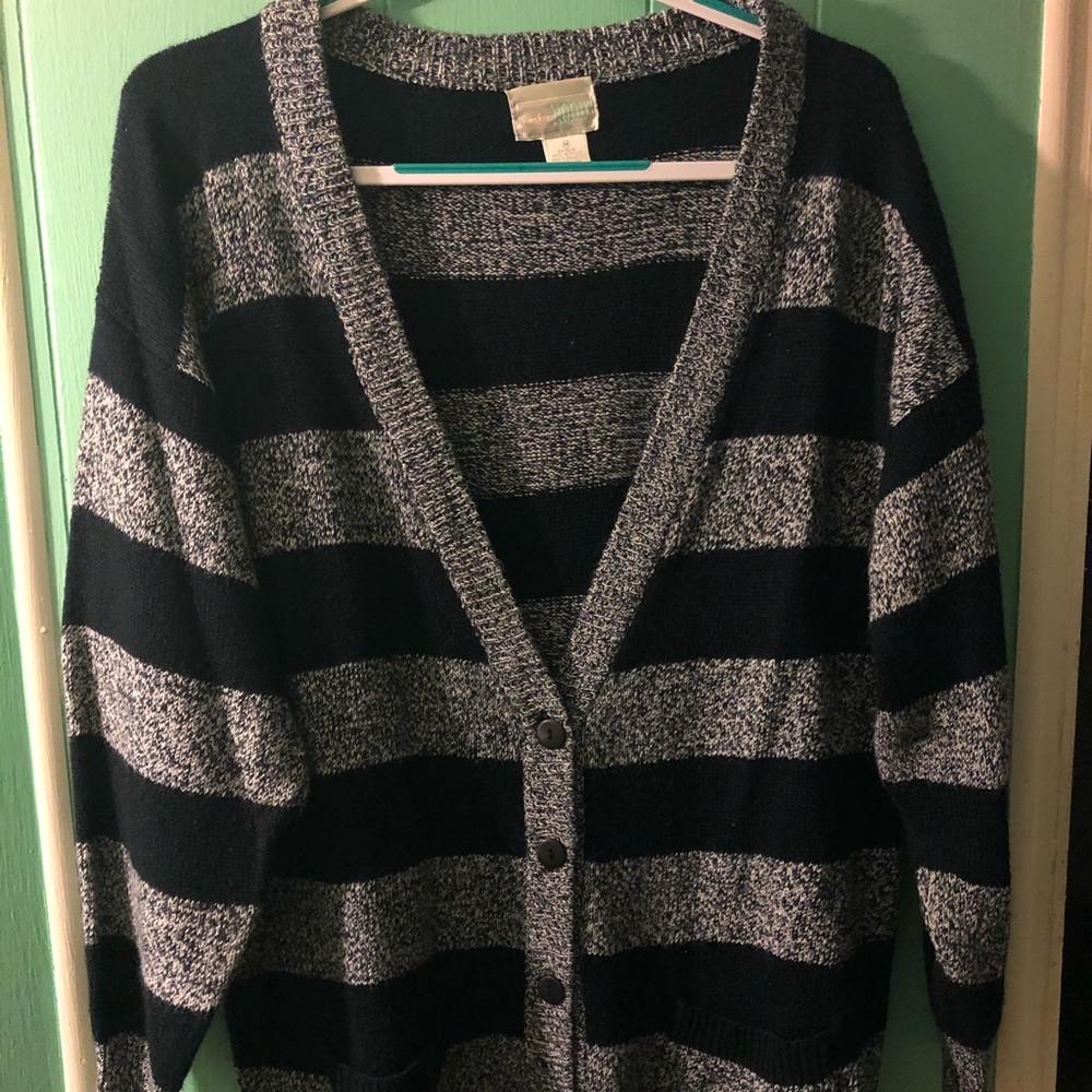 Striped cardigan sweater